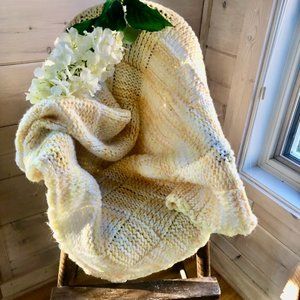 VINTAGE 80’S CROCHET BABY AFGHAN  THROW BLANKET